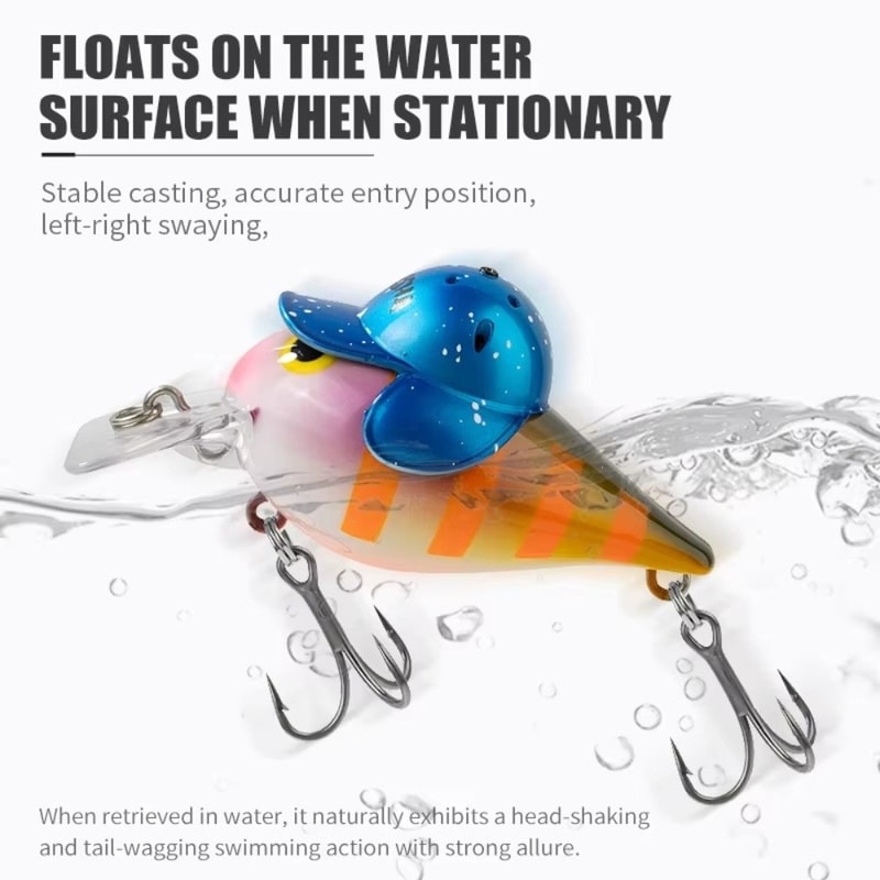 Rattle Sound Wobbling Floating Lure, Size Rattle Hard Lure, Wobbling Action Design