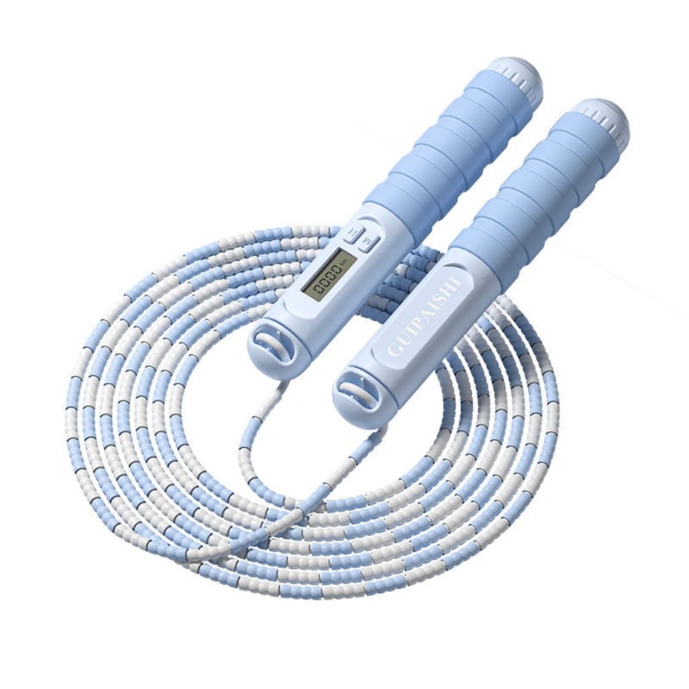 Adjustable Length Soft Beaded Jump Rope No Tangle Bamboo Stem Training Rope 6