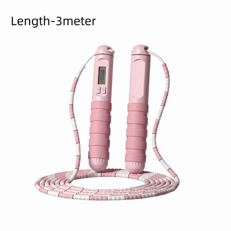 Adjustable Length Soft Beaded Jump Rope No Tangle Bamboo Stem Training Rope 5