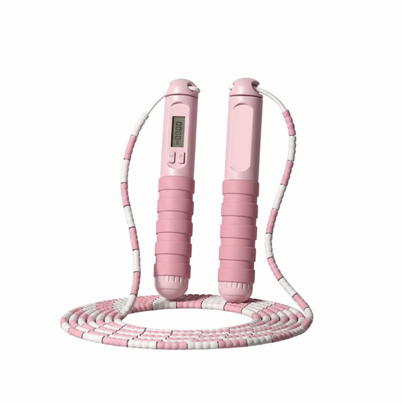 Adjustable Length Soft Beaded Jump Rope No Tangle Bamboo Stem Training Rope 7