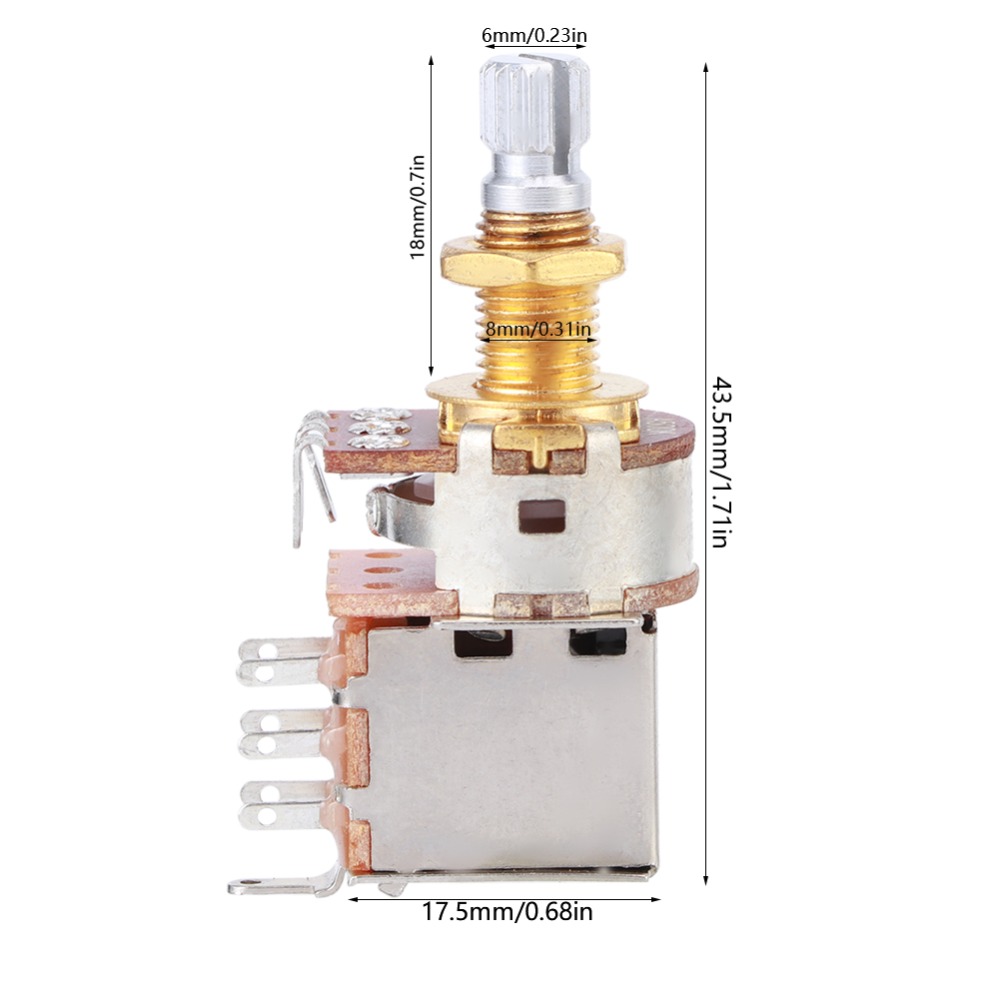 Push Pull Pot, Copper Split Shaft, Shaft Length Push-Pull Function