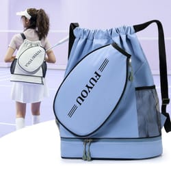 waterproof pickleball racket bag, multifunctional badminton racket backpack with large capacity, shoes pocket sports bag