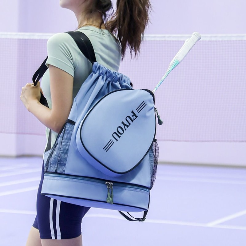 Waterproof Pickleball Racket Bag, Multifunctional Badminton Racket Backpack with Large Capacity, Shoes Pocket Sports Bag