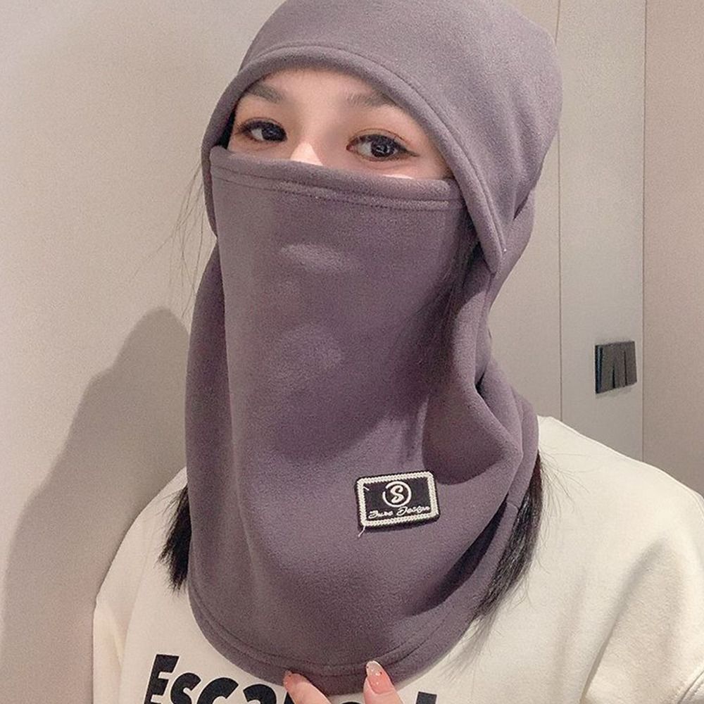 Windproof Winter Velvet Fleece Balaclava, Simple Pullover Cap, Unisex Hat