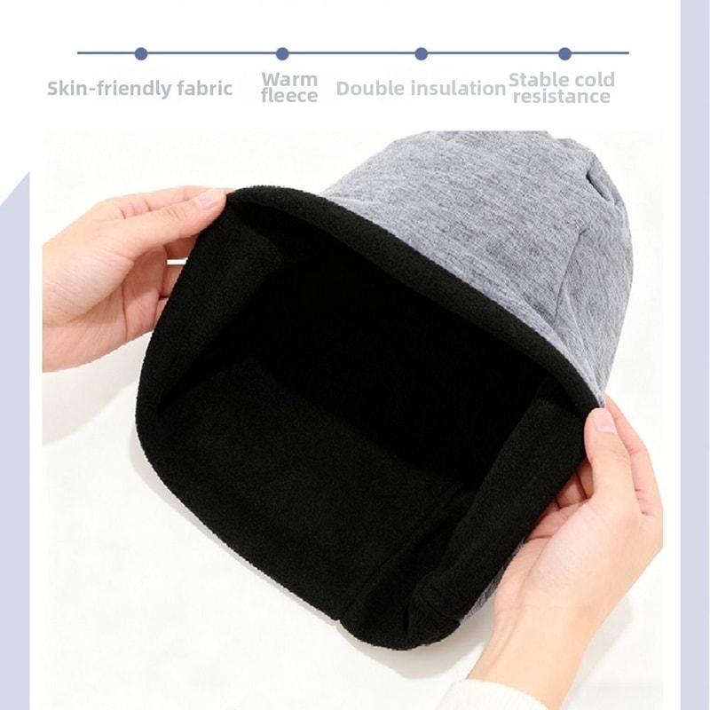 Windproof Cold Cap, Fashion Soft Warm Hat, Fleece Lined Beanie Bonnet for Women