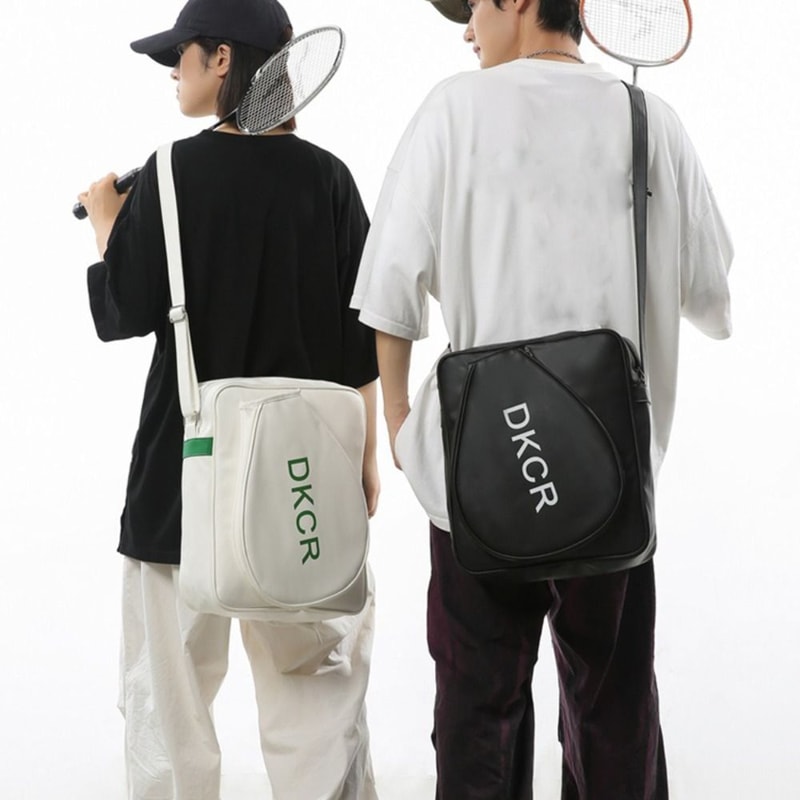 Badminton Shoulder Bag, Portable PU Rackets Bag with Adjustable Strap, Large Capacity Lightweight Sports Bag