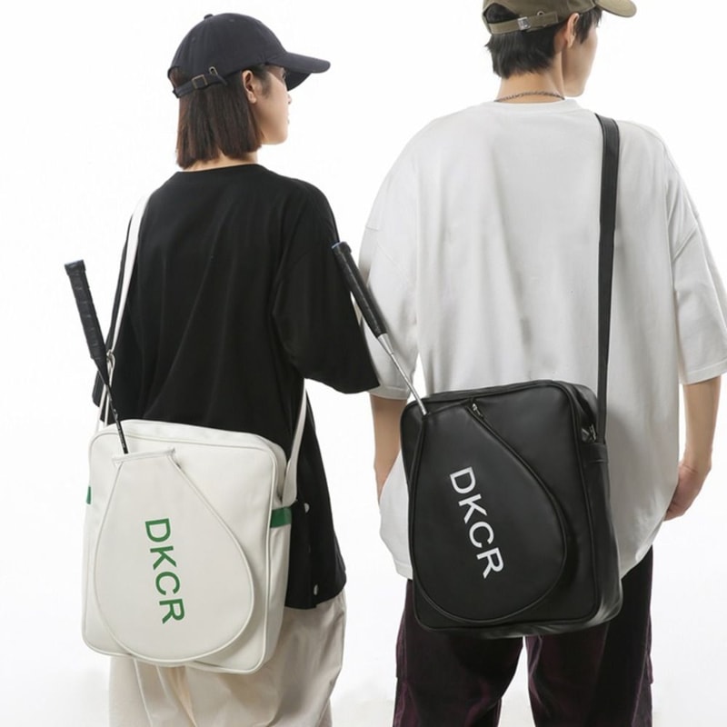 Badminton Shoulder Bag, Portable PU Rackets Bag with Adjustable Strap, Large Capacity Lightweight Sports Bag