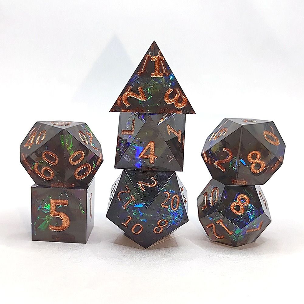 Polyhedral Resin Dice Set, Multicolor Creative Dice Gift, Sharp Corner Dice