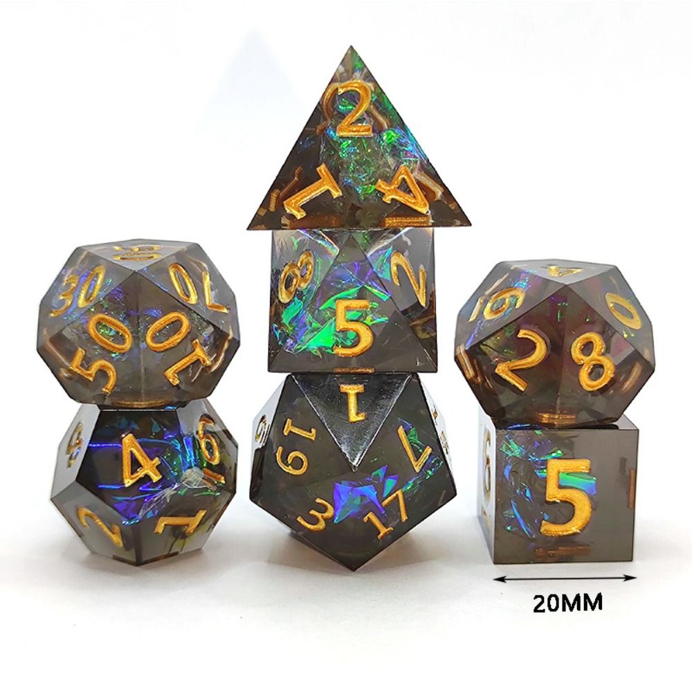 Polyhedral Resin Dice Set, Multicolor Creative Dice Gift, Sharp Corner Dice