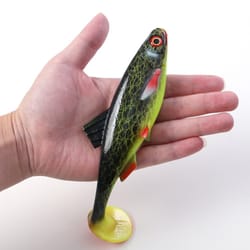 simulated fake bait, soft fishing lures with silicone eyes, t tail artificial fish bait