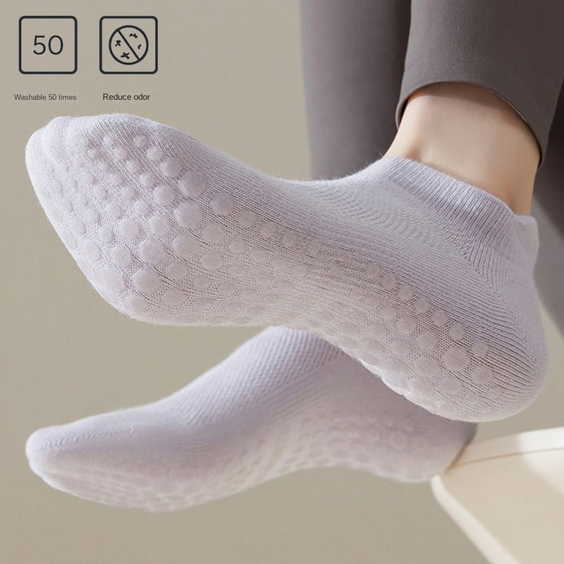 Breathable Sports Socks for Women, Anti Slip Mesh Low-Ankle Yoga Socks, Silicone Backless