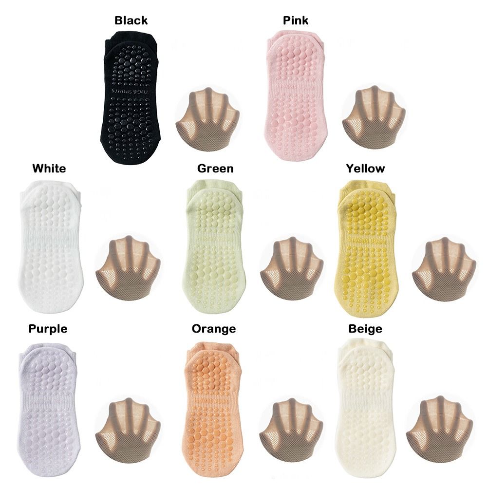 Breathable Sports Socks for Women, Anti Slip Mesh Low-Ankle Yoga Socks, Silicone Backless