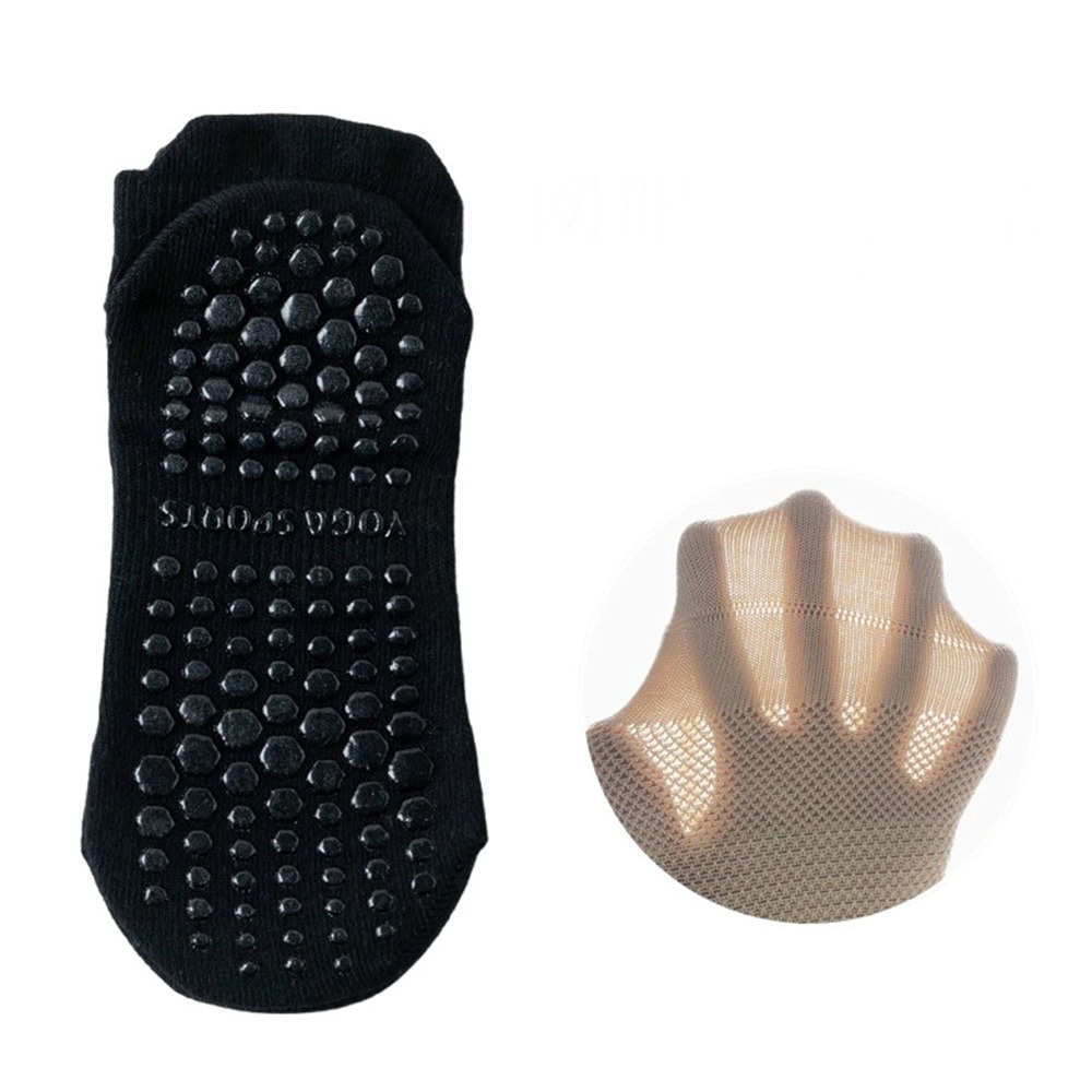 Breathable Sports Socks for Women, Anti Slip Mesh Low-Ankle Yoga Socks, Silicone Backless