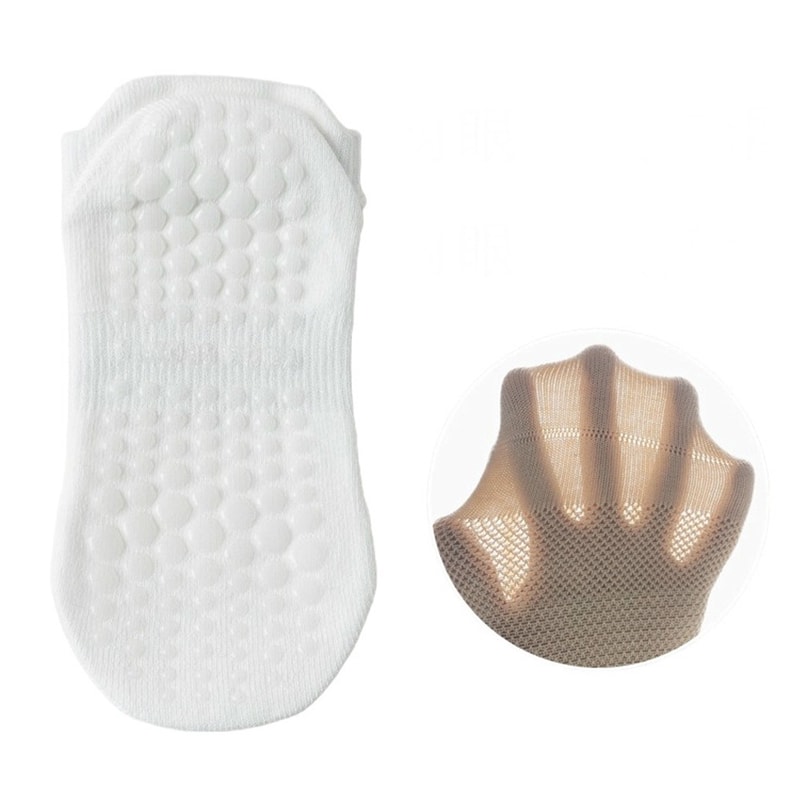 Breathable Sports Socks for Women, Anti Slip Mesh Low-Ankle Yoga Socks, Silicone Backless