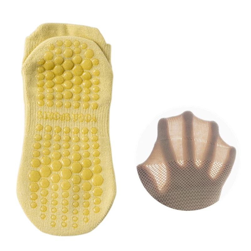 Breathable Sports Socks for Women, Anti Slip Mesh Low-Ankle Yoga Socks, Silicone Backless