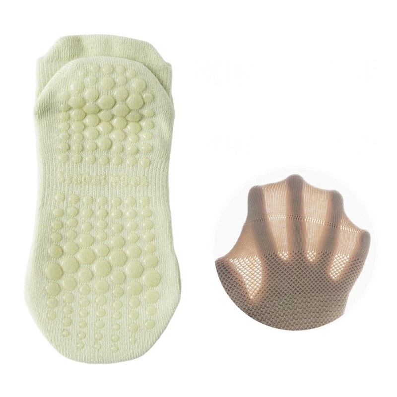 Breathable Sports Socks for Women, Anti Slip Mesh Low-Ankle Yoga Socks, Silicone Backless