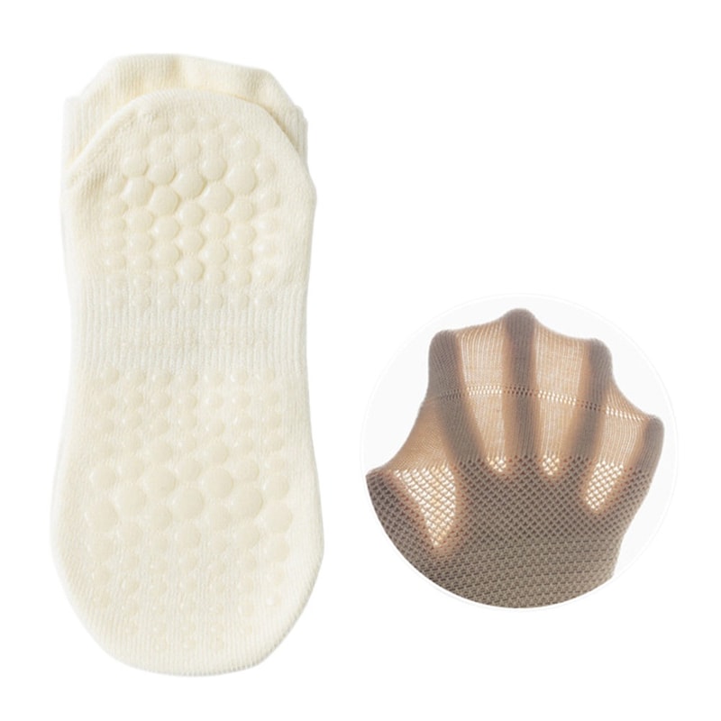 Breathable Sports Socks for Women, Anti Slip Mesh Low-Ankle Yoga Socks, Silicone Backless