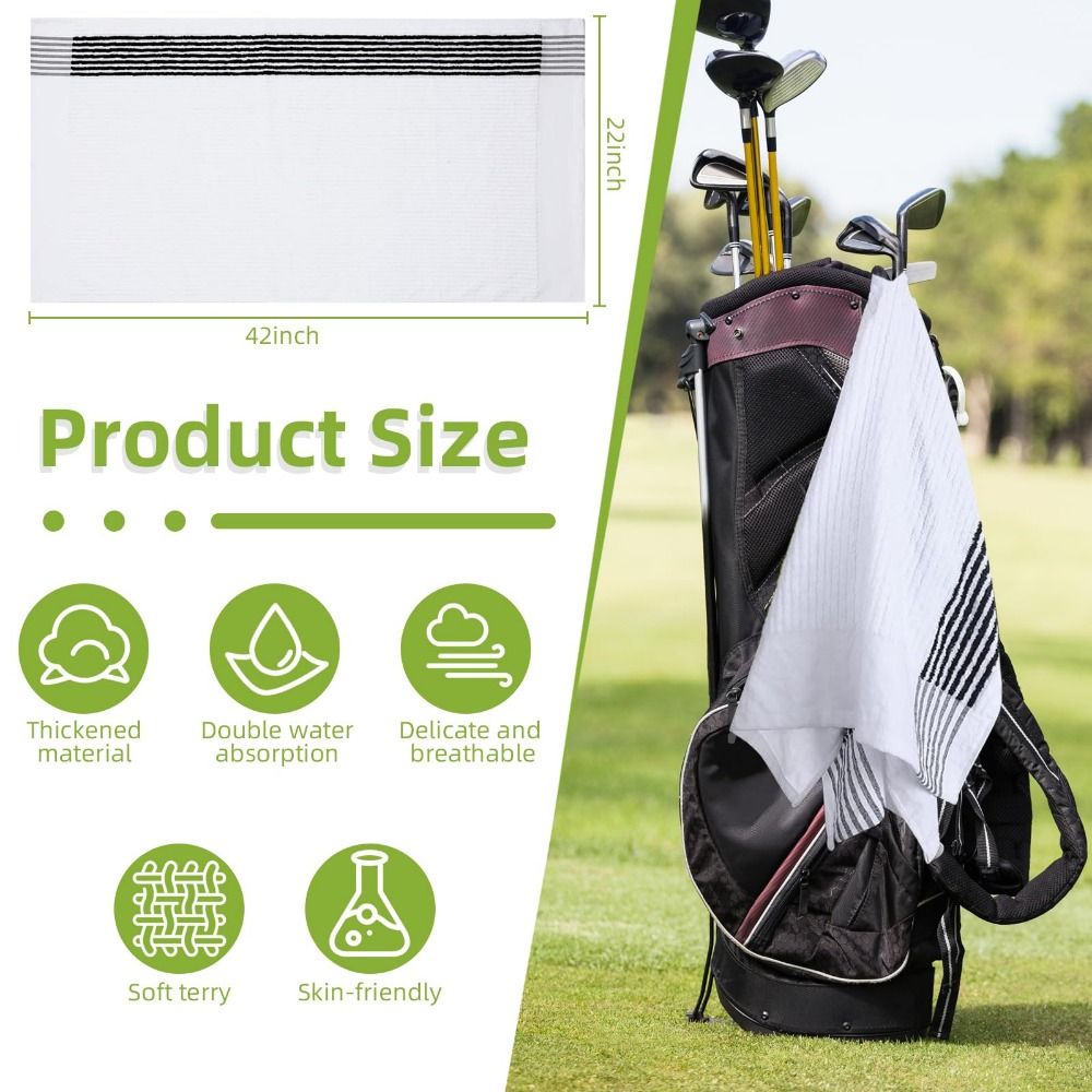 Extra Large Golf Towel, Cotton Soft Absorbent Sports Towel for Caddy & Golf Clubs