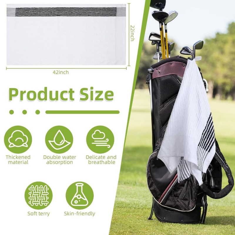 Extra Large Golf Towel, Cotton Soft Absorbent Sports Towel for Caddy & Golf Clubs