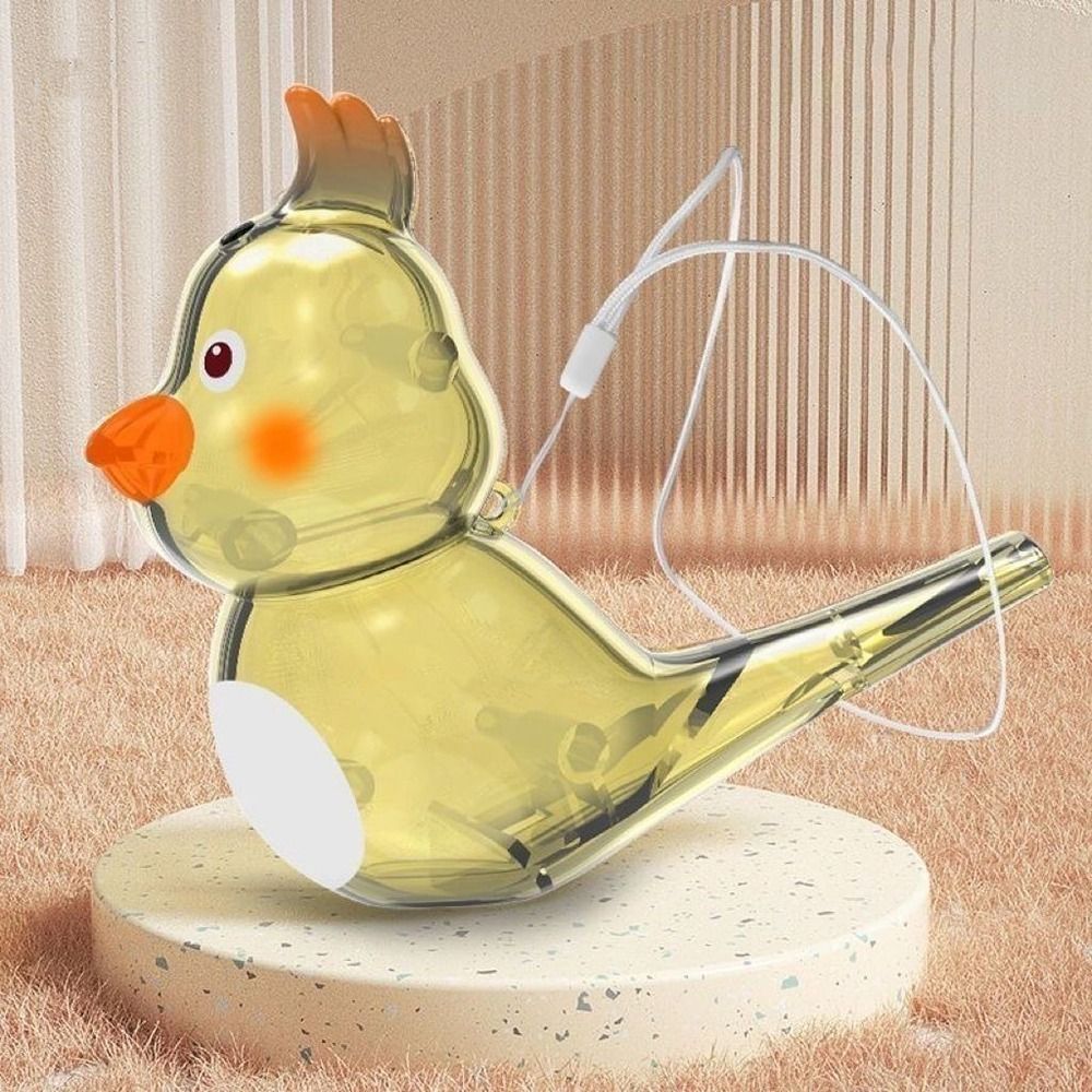 Cartoon Bird Whistle with Lanyard, Add Water Multicolor Warble Whistle for Kids