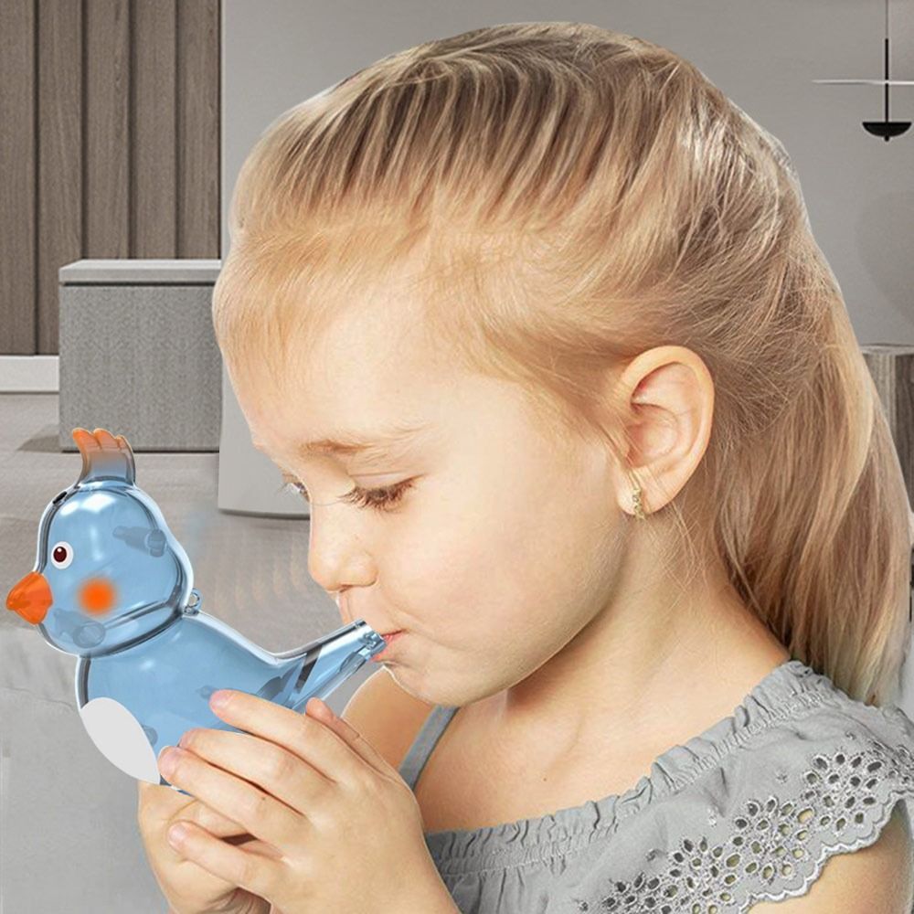 Cartoon Bird Whistle with Lanyard, Add Water Multicolor Warble Whistle for Kids