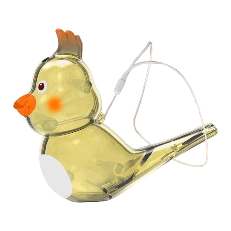 Cartoon Bird Whistle with Lanyard, Add Water Multicolor Warble Whistle for Kids