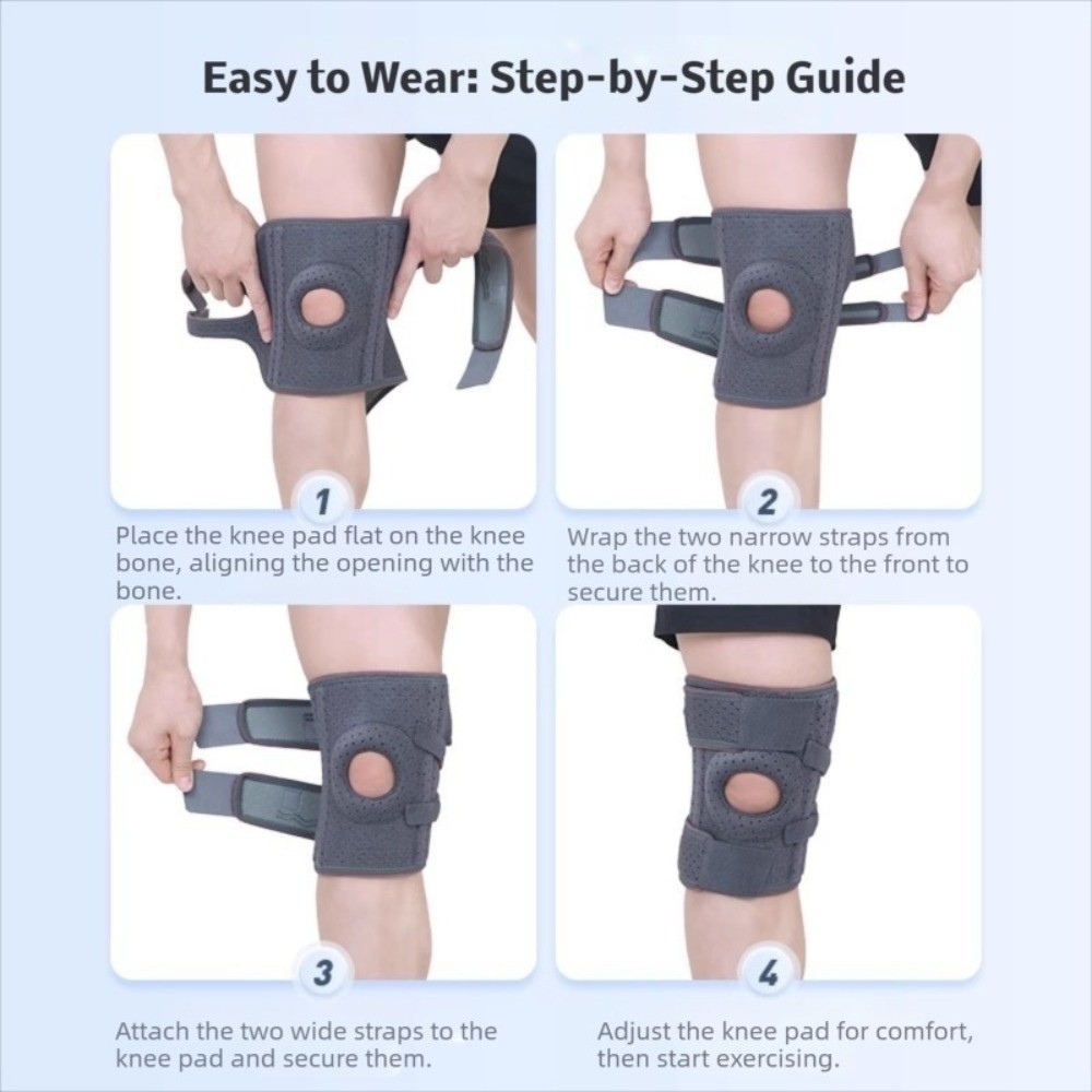 Knee Braces Support Wrap, Compression Knee Pads Strap, Breathable Medial Support for Comfort