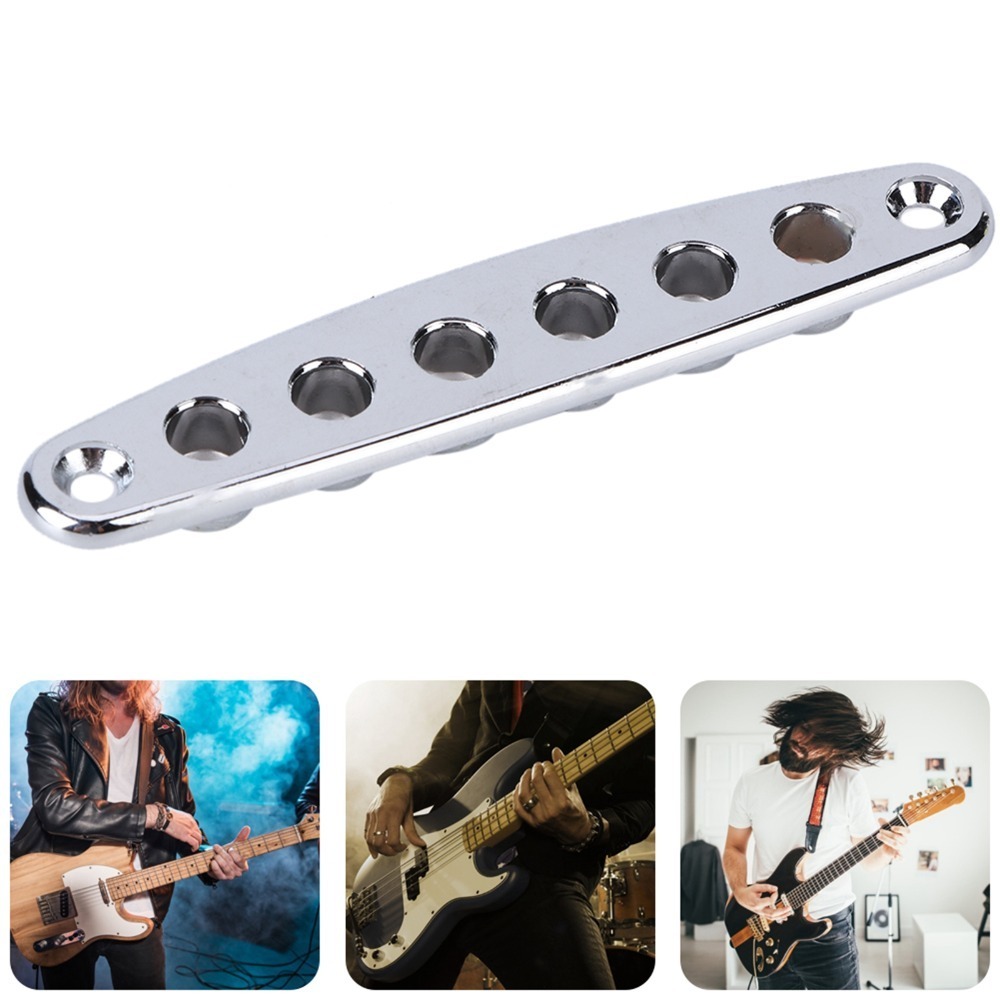 Guitar String Through Plate with Mounting Screws, Bridge Ferrules, Gold, Black, Silver