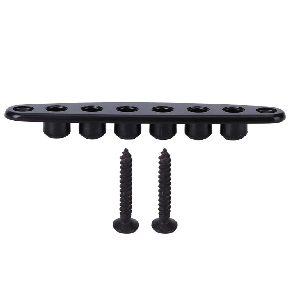 Guitar String Through Plate with Mounting Screws, Bridge Ferrules, Gold, Black, Silver