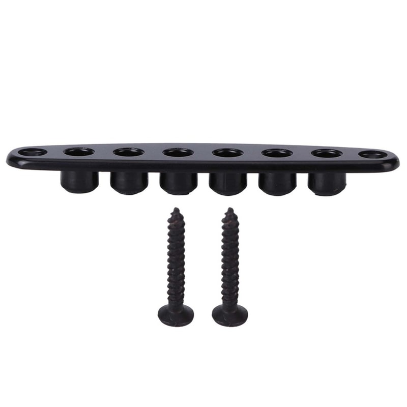 Guitar String Through Plate with Mounting Screws, Bridge Ferrules, Gold, Black, Silver