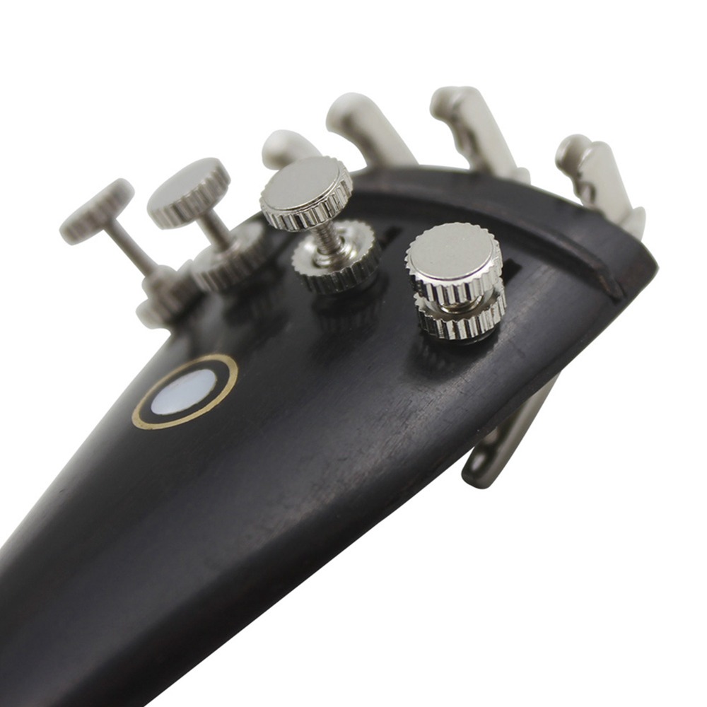 Violin Tailpiece Set with Nylon Tailgut, Ebony Wood Fine Tuners Kit, Tailpiece Rope Accessory