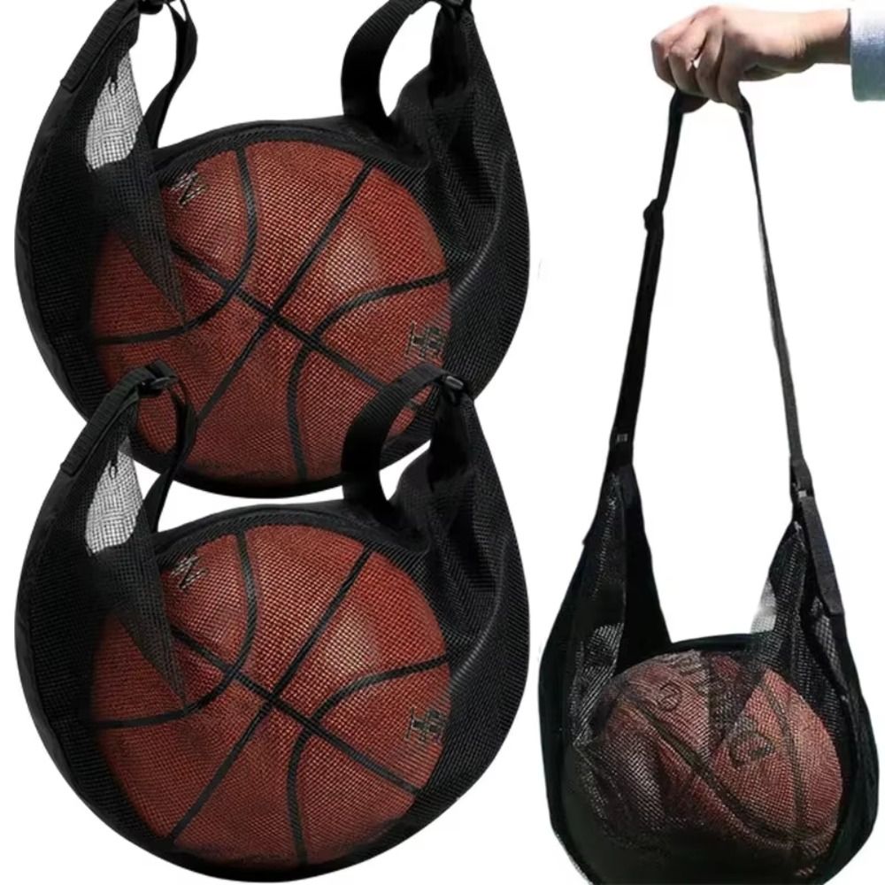 Wear-resistant Tennis Net Bag, Large Capacity Basketball Bag, Adjustable Crossbody Football Storage Pouch for Outdoor
