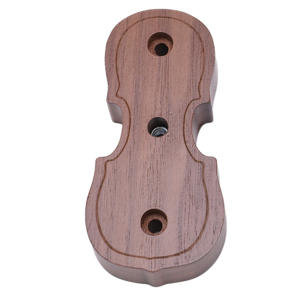 Violin Wall Mount, Wood Violin Hanger with Bow Holder and Hook, Violin Shaped Storage