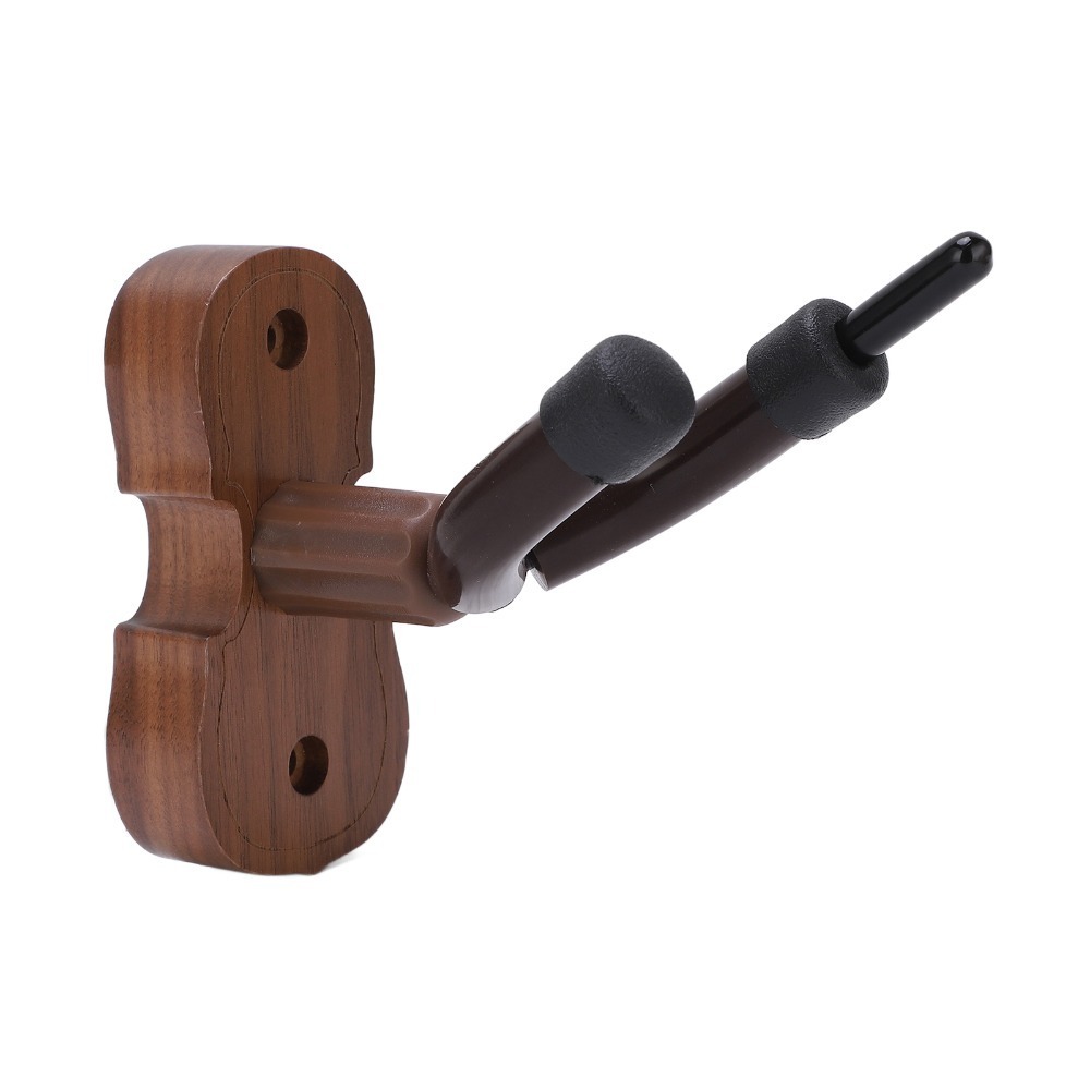 Violin Wall Mount, Wood Violin Hanger with Bow Holder and Hook, Violin Shaped Storage