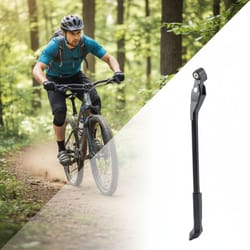 adjustable bicycle kickstand, black aluminium alloy, rear axle mount for bicycle