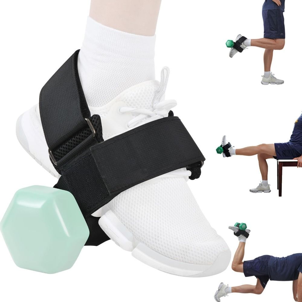 Sturdy Dumbbell Foot Strap, Adjustable Weight Design, Nylon Shin Assist Attachment