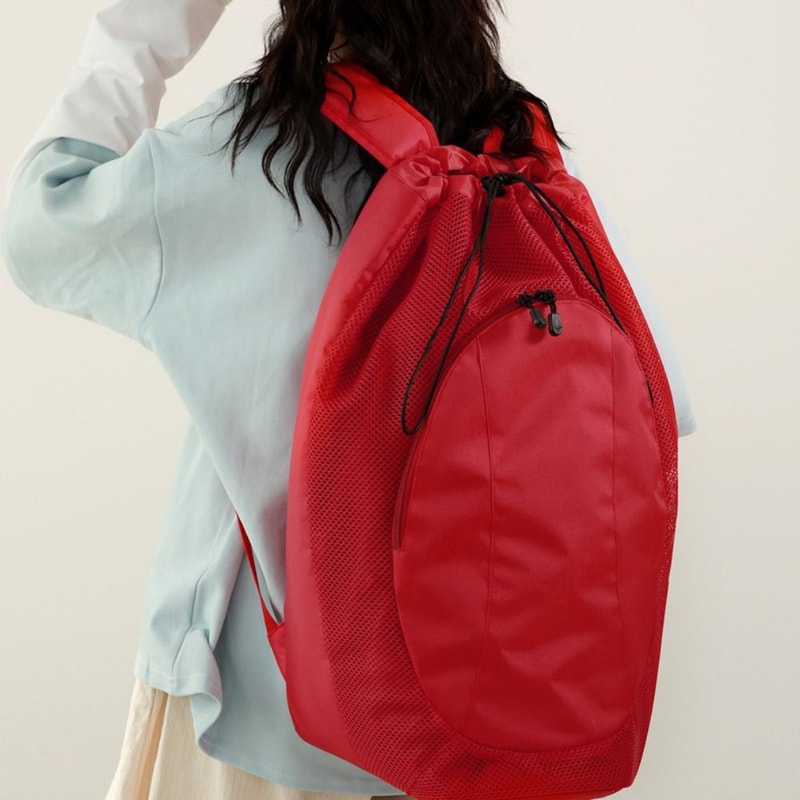 Large Capacity Drawstring Badminton Racket Backpack, Waterproof Gym Fitness Pack for Pickleball