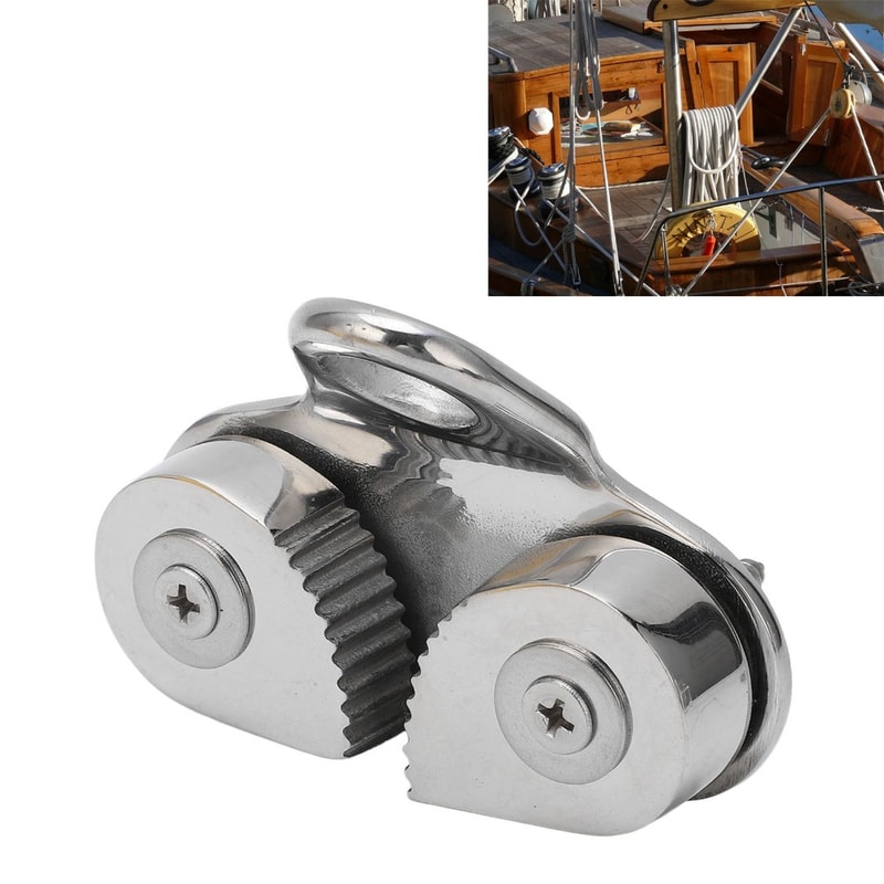 Rope Cleat Fairlead Ring for Boat Use, Rustproof Stainless Steel Cam Cleat Design