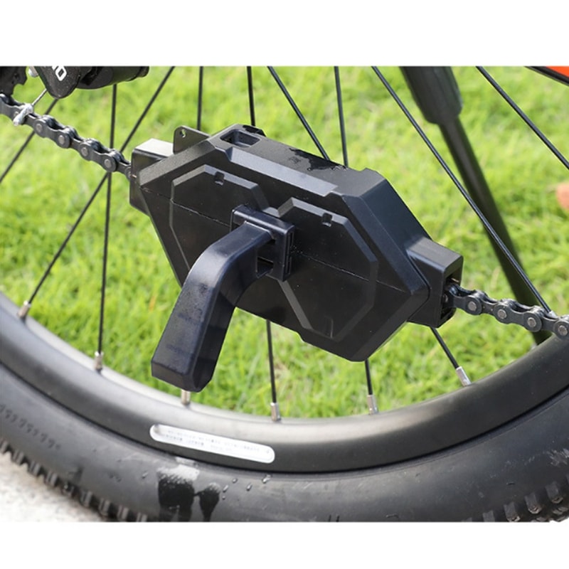 Black Bike Chain Cleaner, Durable ABS Chain Scrubber for Cycling, Mountain Bike Chain Cleaning Tool