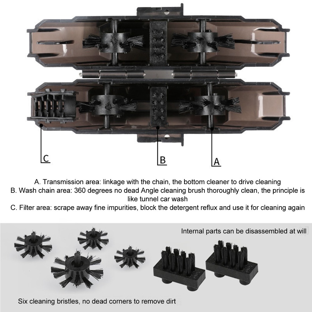 Black Bike Chain Cleaner, Durable ABS Chain Scrubber for Cycling, Mountain Bike Chain Cleaning Tool