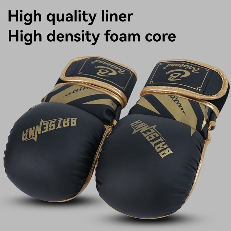 High Density Sponge Wrist Support MMA Gloves, PU Leather Boxing Gloves for Adults, Shock Absorption