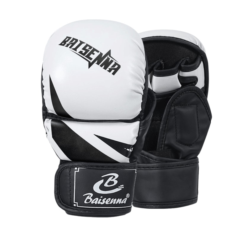 High Density Sponge Wrist Support MMA Gloves, PU Leather Boxing Gloves for Adults, Shock Absorption