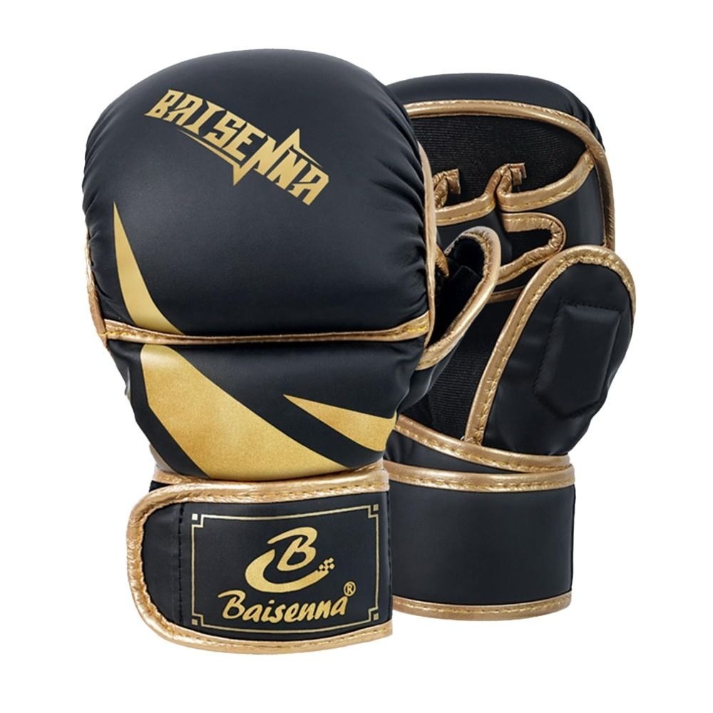 High Density Sponge Wrist Support MMA Gloves, PU Leather Boxing Gloves for Adults, Shock Absorption