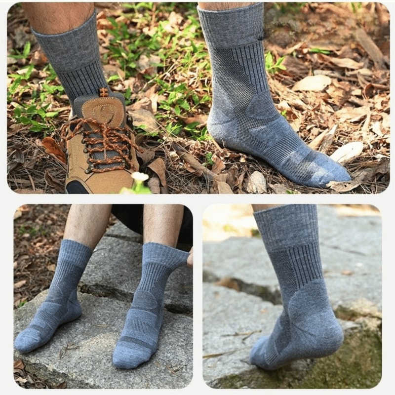 Breathable Outdoor Sports Socks, Fuzzy Merino Wool Thickened Winter Warm Socks for Men and Women