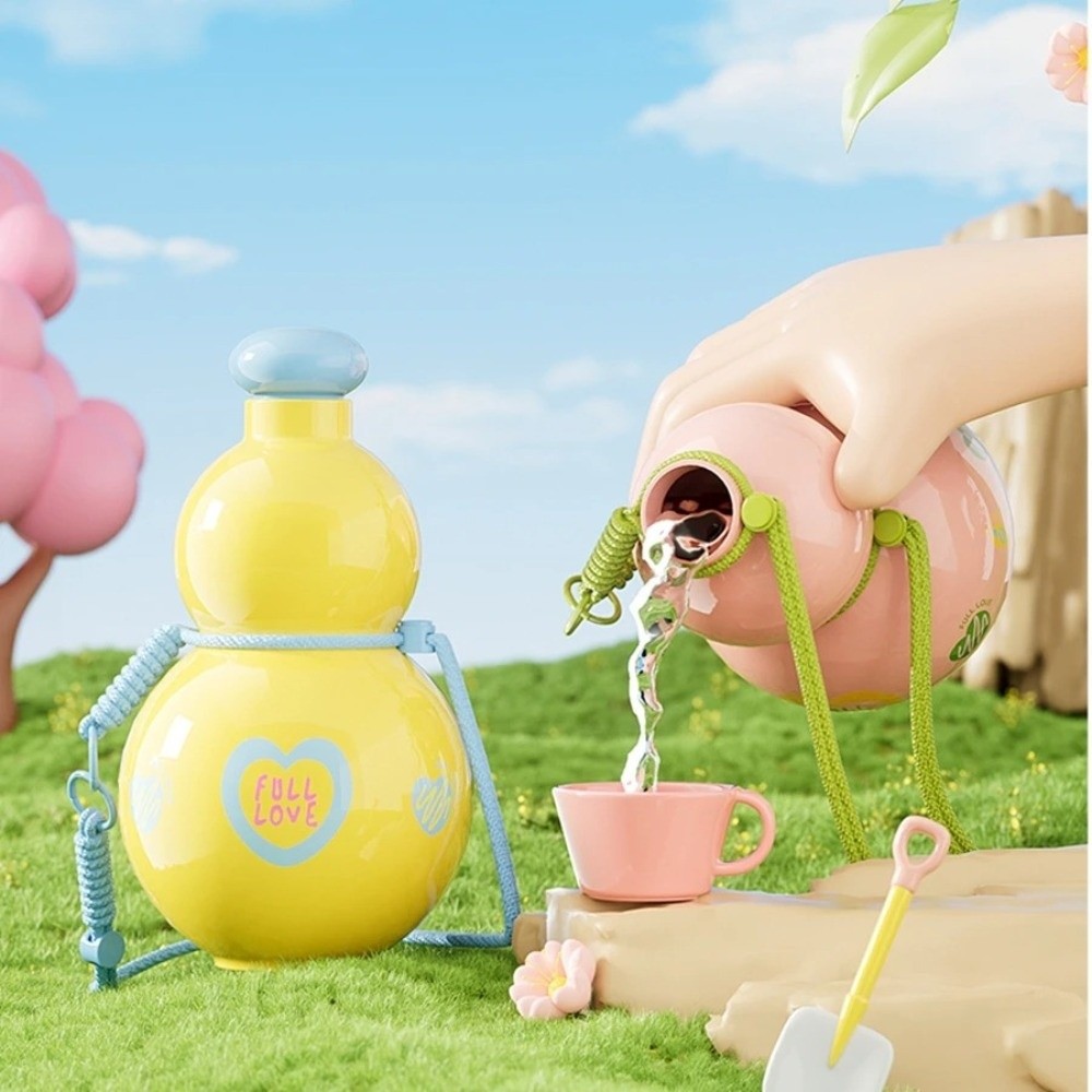 Big Belly Gourd Kettle, Leak-proof Cute Portable Water Cup with Carry Rope for Boys and Girls