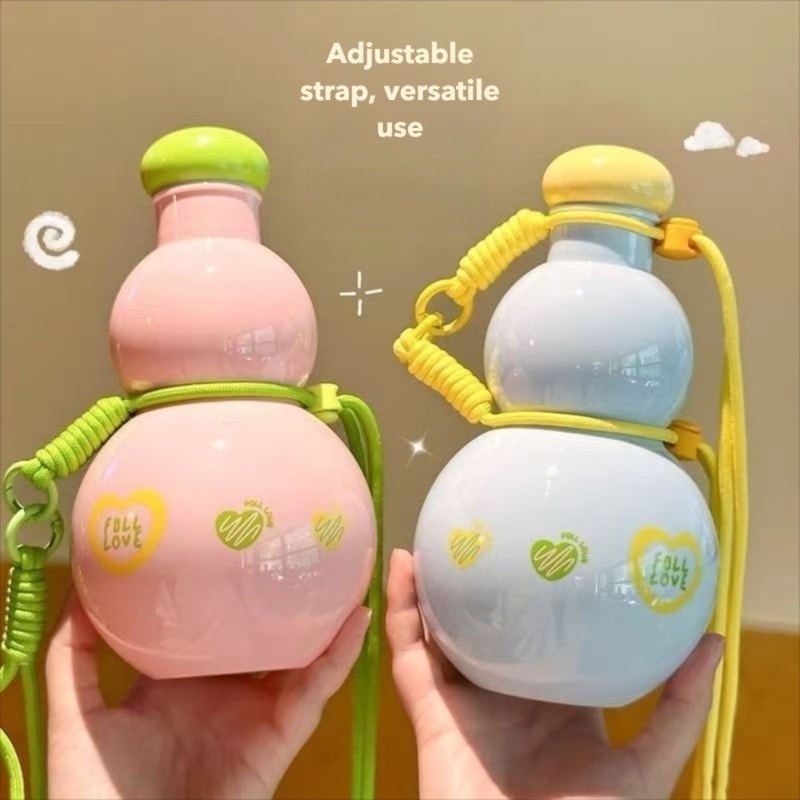 Big Belly Gourd Kettle, Leak-proof Cute Portable Water Cup with Carry Rope for Boys and Girls