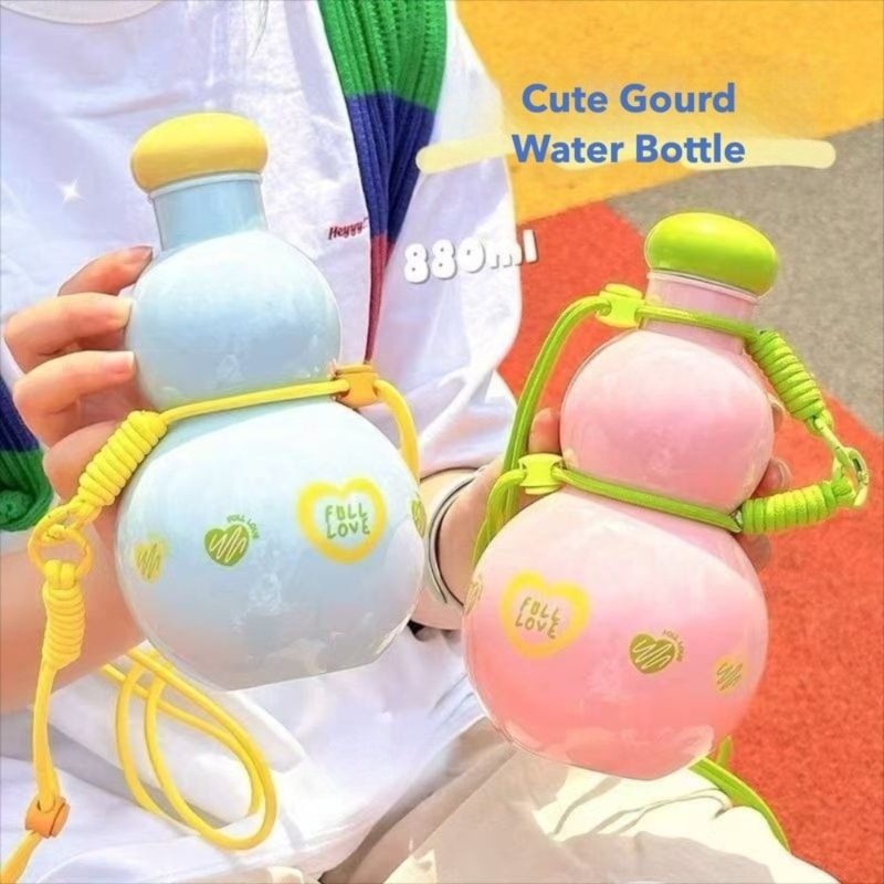 Big Belly Gourd Kettle, Leak-proof Cute Portable Water Cup with Carry Rope for Boys and Girls