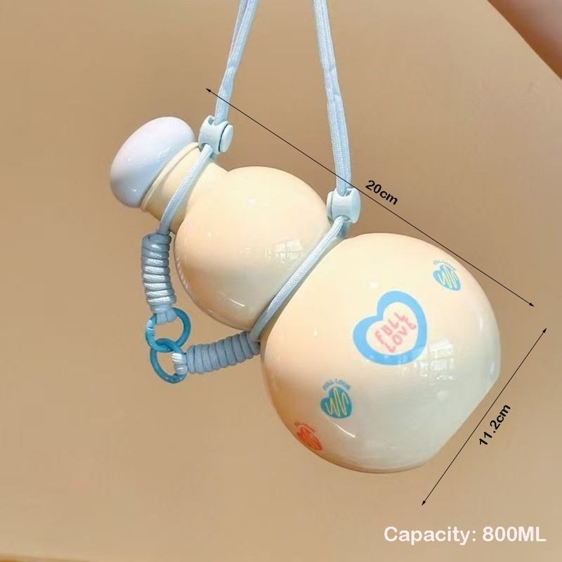 Big Belly Gourd Kettle, Leak-proof Cute Portable Water Cup with Carry Rope for Boys and Girls