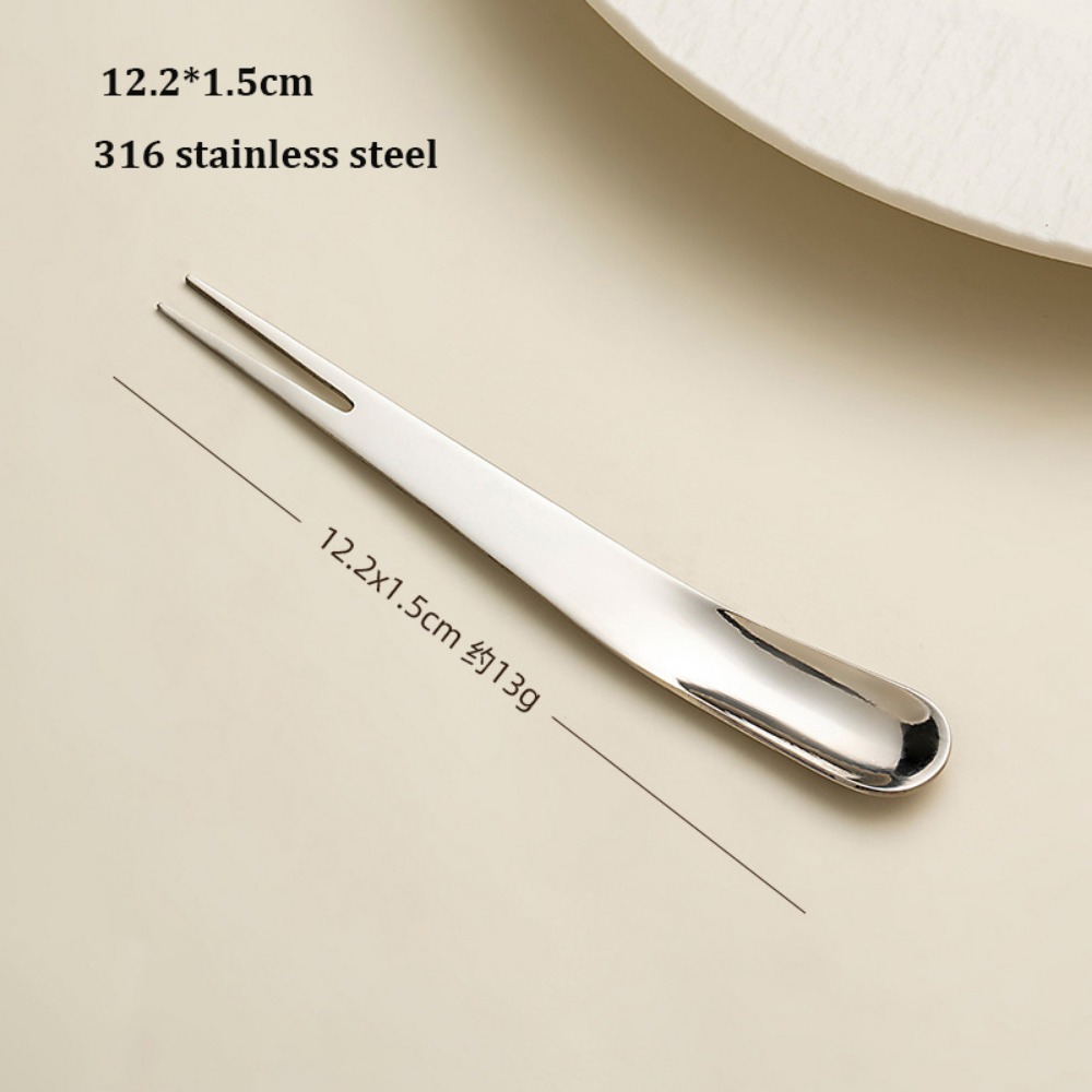 Portable Multistyles Titanium Dessert Fork, Dual-Use Camping Cutlery Fork Spoon, Ultralight Stainless Steel/Titanium