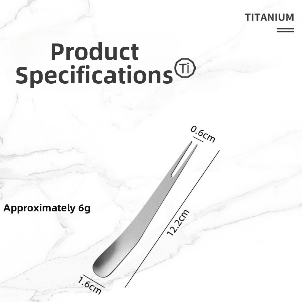 Portable Multistyles Titanium Dessert Fork, Dual-Use Camping Cutlery Fork Spoon, Ultralight Stainless Steel/Titanium
